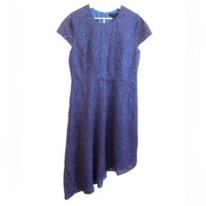 Banana Republic || NWT || Blue & Red Eyelet Asymmetrical Dress